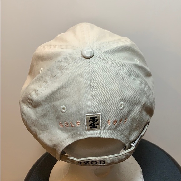 IZOD Cream Strap-Back Dad Baseball Cap - Picture 4 of 6